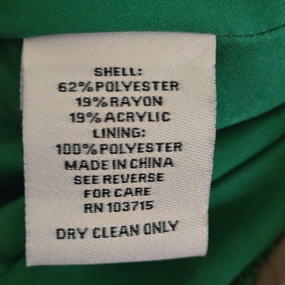 Nanette Lepore Faux Pearl Tweed Sheath Dress Kelly Green Fully Lined Size 12 - Picture 9 of 9